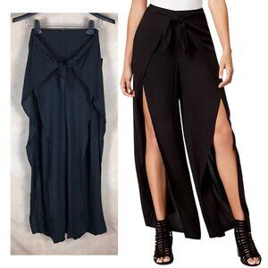Material Girl Black Wrap-Front Palazzo Pants NWT XXS
